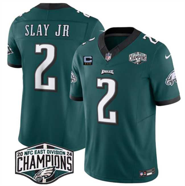 Men%27s Philadelphia Eagles #2 Darius Slay JR Green 2024 NFC East Champions With 3-Star C Patch F.U.S.E. Vapor Untouchable Limited Stitched Jersey
